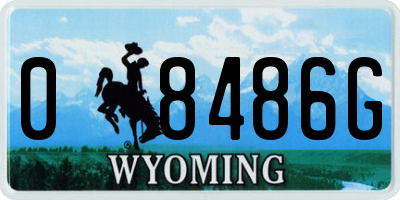 WY license plate 08486G