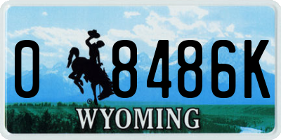 WY license plate 08486K