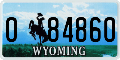 WY license plate 08486O