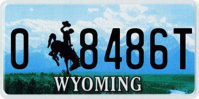 WY license plate 08486T