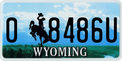 WY license plate 08486U