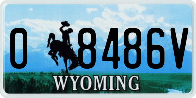 WY license plate 08486V