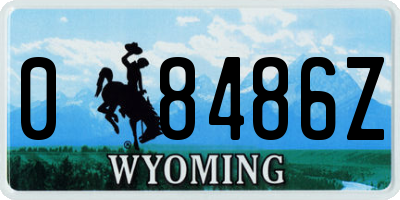 WY license plate 08486Z
