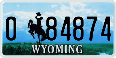 WY license plate 084874