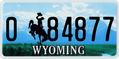 WY license plate 084877