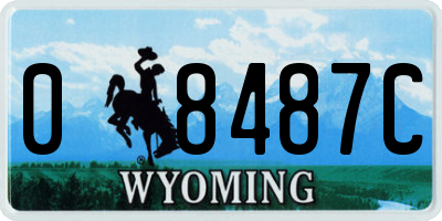 WY license plate 08487C