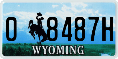 WY license plate 08487H