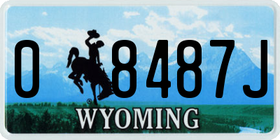 WY license plate 08487J