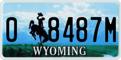WY license plate 08487M