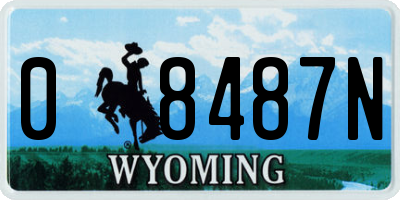 WY license plate 08487N