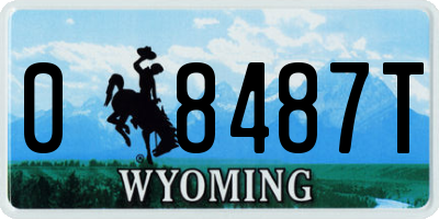 WY license plate 08487T