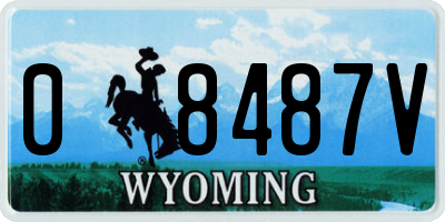 WY license plate 08487V