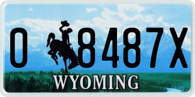 WY license plate 08487X