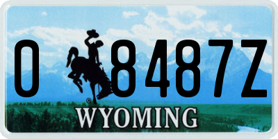 WY license plate 08487Z