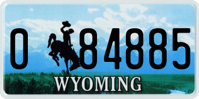 WY license plate 084885