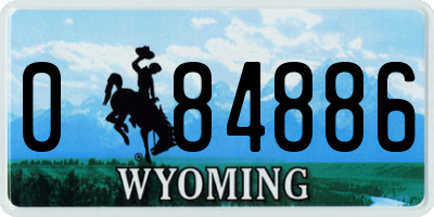 WY license plate 084886