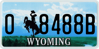WY license plate 08488B