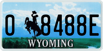 WY license plate 08488E
