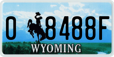 WY license plate 08488F