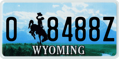 WY license plate 08488Z