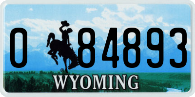 WY license plate 084893
