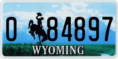 WY license plate 084897