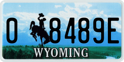 WY license plate 08489E