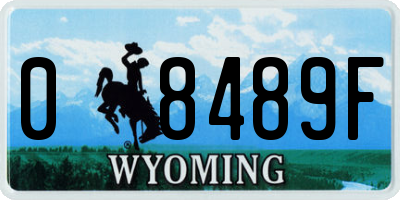 WY license plate 08489F