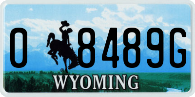 WY license plate 08489G