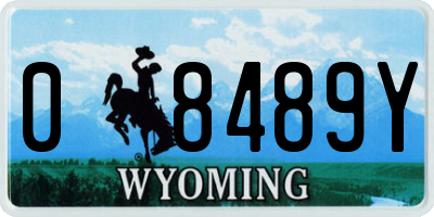 WY license plate 08489Y
