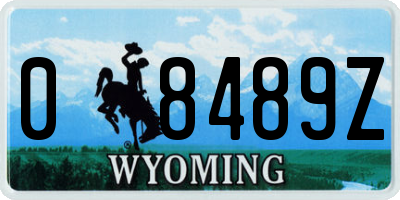 WY license plate 08489Z