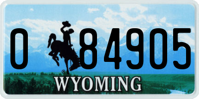 WY license plate 084905