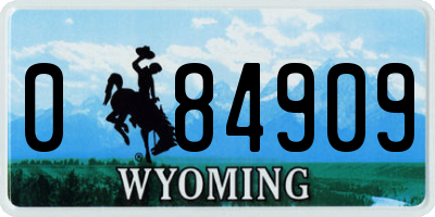 WY license plate 084909