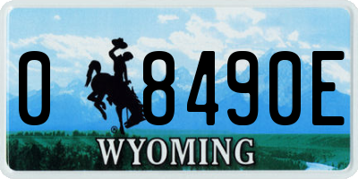 WY license plate 08490E