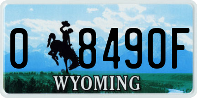 WY license plate 08490F
