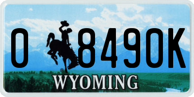 WY license plate 08490K