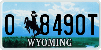 WY license plate 08490T