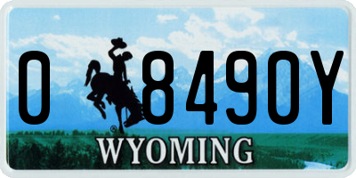 WY license plate 08490Y