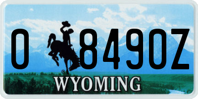 WY license plate 08490Z