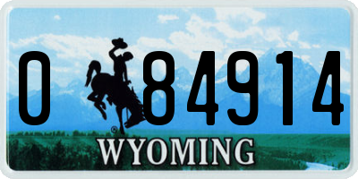 WY license plate 084914