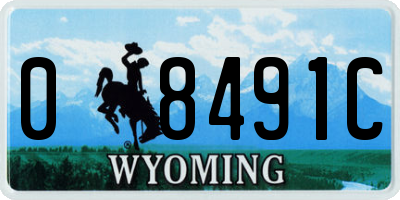 WY license plate 08491C