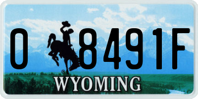 WY license plate 08491F
