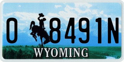 WY license plate 08491N