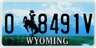 WY license plate 08491V