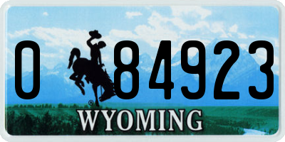 WY license plate 084923