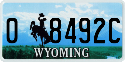 WY license plate 08492C