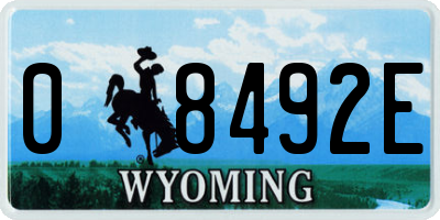 WY license plate 08492E