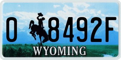 WY license plate 08492F