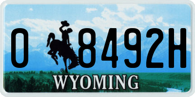 WY license plate 08492H