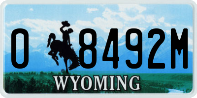 WY license plate 08492M